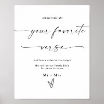 Modern Wedding Bible Favorite Verse Sign