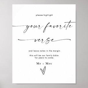 Modern Wedding Bible Favorite Verse Sign