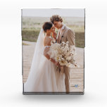 Modern Wedding Blue Heart Keepsake Photo Block<br><div class="desc">Modern wedding photo block. The heart can be changed to any color. A sweet desktop,  mantel,  bookshelf or night stand keepsake for your home,  office or studio.</div>