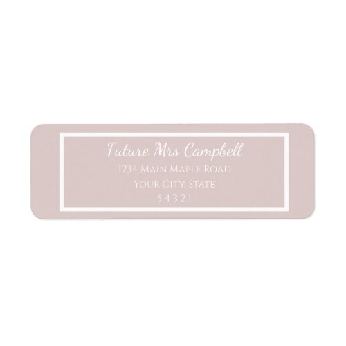 Modern wedding Blush pink Future Mrs return adress Label