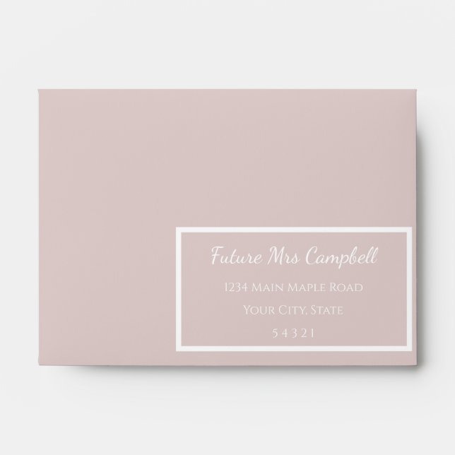 Modern wedding Blush pink simple contemporary RSVP Envelope (Front)