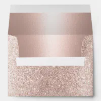 Modern Wedding Blush Rose Gold Glitter 5X7 Envelope