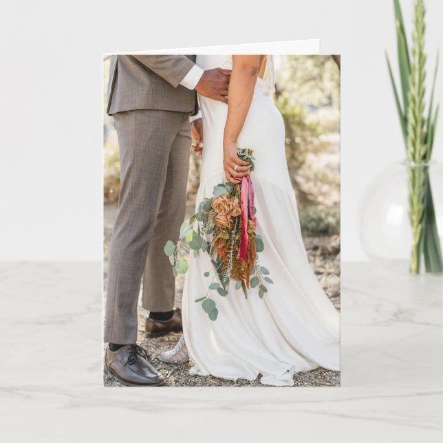 Modern Wedding Boho Folded Greeting Card (Front)