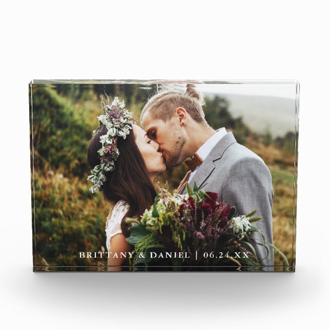 Modern Wedding Bride and Groom Photo Block (Front)