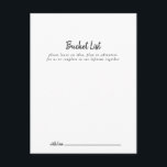 Modern Wedding Bucket List Cards<br><div class="desc">These modern wedding bucket list cards are the perfect activity for a rustic wedding reception or bridal shower. The simple and elegant design features classic and fancy script typography in black and white. Change the wording to suit any life event. Bucket list sign is sold separately.</div>