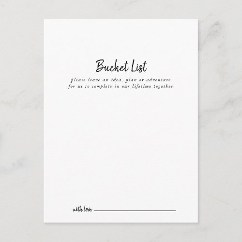 Modern Wedding Bucket List Cards