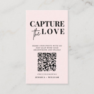 Modern Wedding Capture the love Qr Code Enclosure Card