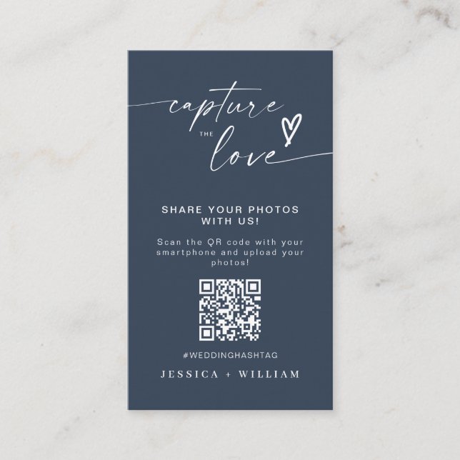 Modern Wedding Capture the love Qr Code Enclosure Card (Front)