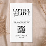 Modern Wedding Capture the love Qr Code Enclosure Card<br><div class="desc">minimalist Wedding Photo Card,  Capture the Love Card,  Photo Capture the Love QR Code Wedding Card</div>