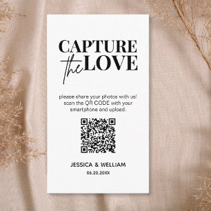 Modern Wedding Capture the love Qr Code Enclosure Card