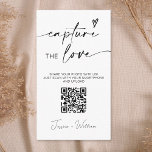 Modern Wedding Capture the love Qr Code Enclosure Card<br><div class="desc">minimalist Wedding Photo Card,  Capture the Love Card,  Photo Capture the Love QR Code Wedding Card</div>