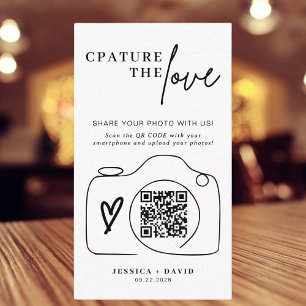 Modern Wedding Capture the love QR Code Enclosure  Card