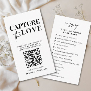 Modern Wedding Capture the love Qr Code Enclosure Card