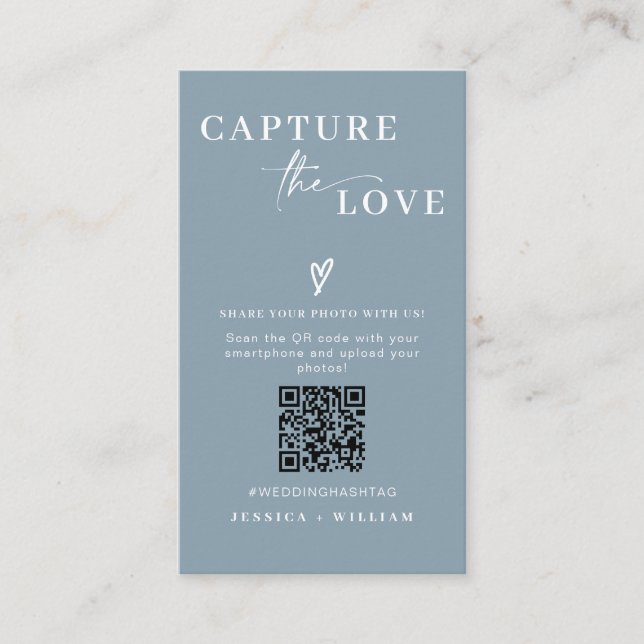 Modern Wedding Capture the love Qr Code Enclosure Card (Front)