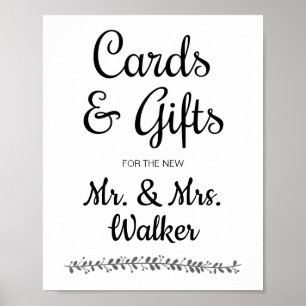 Modern Wedding Cards and Gifts Table Sign