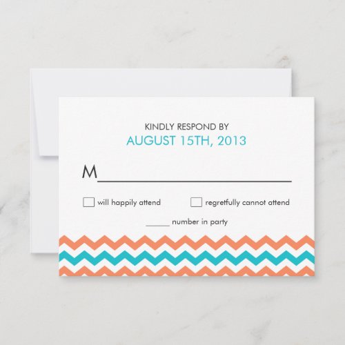 Modern Wedding Chevron Zigzag RSVP Cards