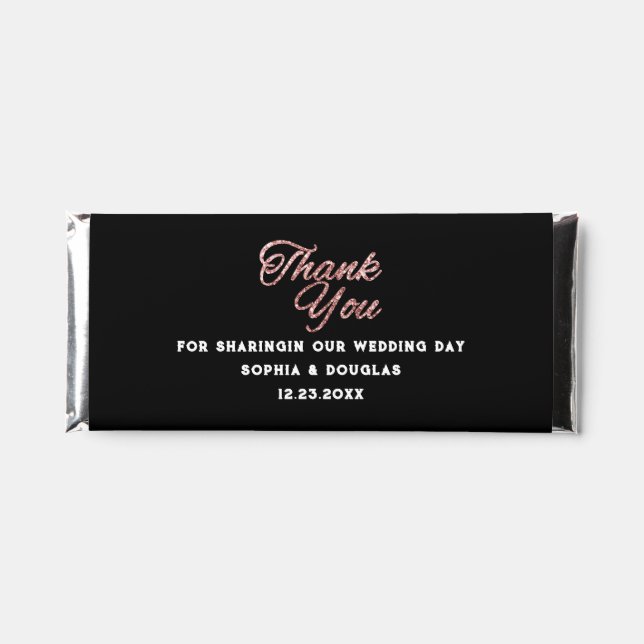 Modern Wedding Chocolate Baby Shower Girthday Gift Hershey Bar Favors (Front)