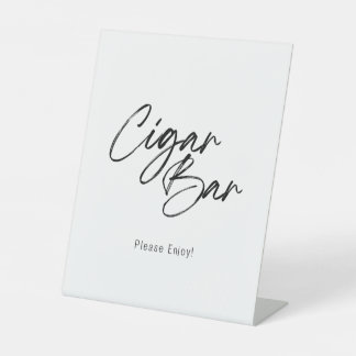 Modern Wedding Cigar Bar Pedestal Sign