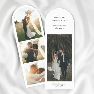 Modern Wedding Couple Anniversary 4 Photo Collage Bookmarks