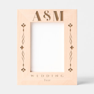 Modern Wedding Couple Engraved Frames