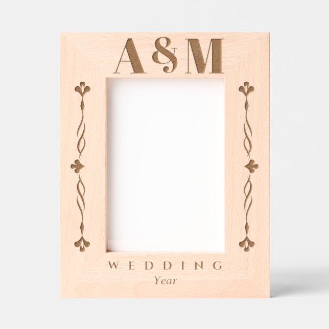 Modern Wedding Couple  Engraved Frames (Front)