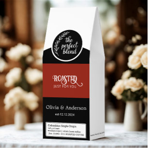 Modern Wedding Couple Name Date Roasted Coffee