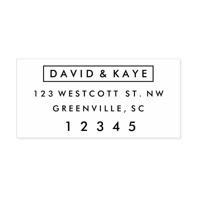 Modern Wedding Couples Return Address  Self-inking Stamp (Design)