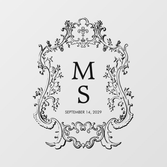 Modern Wedding Dance Floor Personalized Monogram Decals (Front)