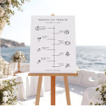 Modern Wedding Day Icons Timeline Foam Board<br><div class="desc">Modern minimalist black line art wedding day icons timeline sign.</div>