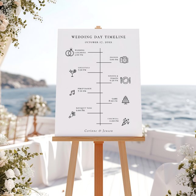 Modern Wedding Day Icons Timeline Foam Board (Creator Uploaded)