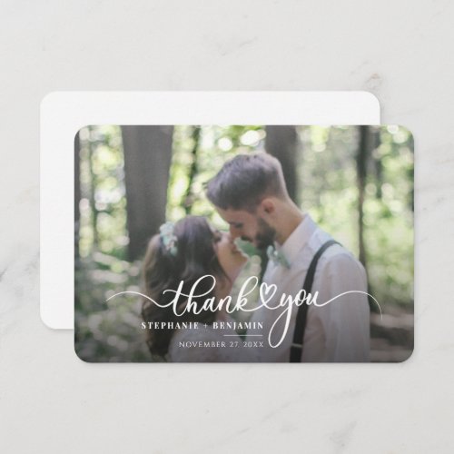 Modern Wedding Day Photo Hand_Lettered Thank You