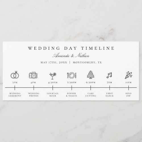 Modern Wedding Day Timeline Icon Itinerary Program