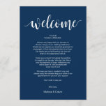 Modern Wedding Day Welcome and Itinerary Cards<br><div class="desc">Modern Rustic Wedding Day Welcome,  Events and Itinerary Card,  in Navy Blue themed.
#TeeshaDerrick</div>