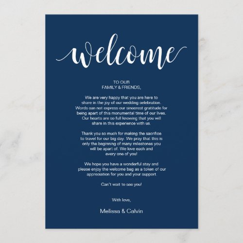 Modern Wedding Day Welcome and Itinerary Cards