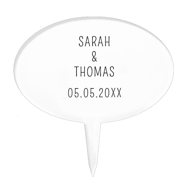 Modern Wedding decor Mr MRs Gifts For Couple Cake Topper (Front)