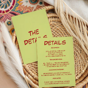 Modern Wedding Details Enclosure Card