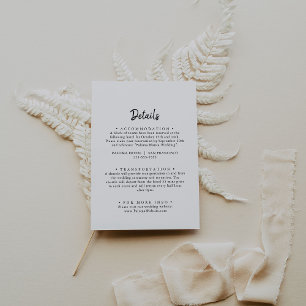 Modern Wedding Details Enclosure Card