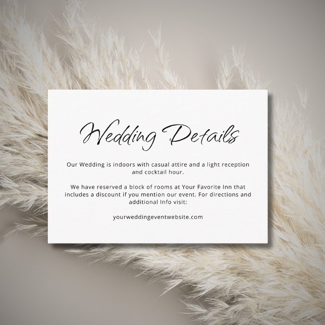 Modern Wedding Details Simple Boho  Enclosure Card (Creator Uploaded)