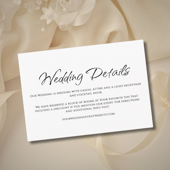 Modern Wedding Details Simple Typography  Enclosure Card (Creator Uploaded)