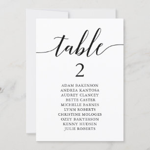 Modern Wedding Dinner Guest Setting Chart Card