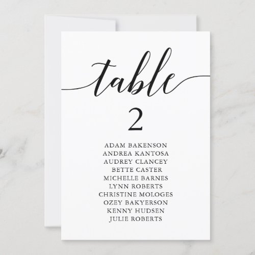 Modern Wedding Dinner Guest Setting Chart Card 