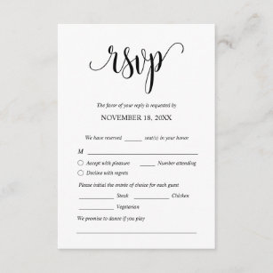 Modern Wedding Dinner Invites RSVP Enclosed Card
