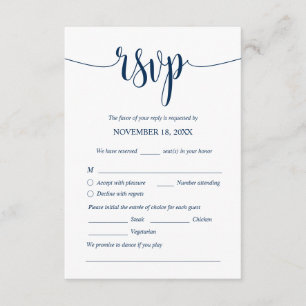 Modern Wedding Dinner Invites RSVP Enclosed Cards