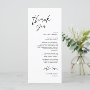 Modern Wedding Dinner Place Setting Thank You Card