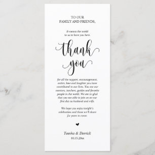 Modern Wedding Dinner Place Setting Thank You Card