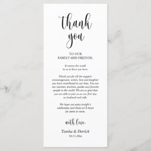Modern Wedding Dinner Place Setting Thank You Card