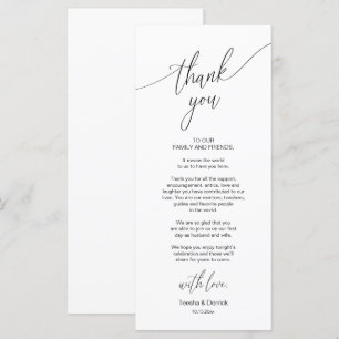 Modern Wedding Dinner Place Setting Thank You Card