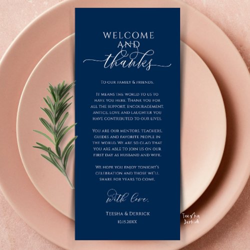 Modern Wedding Dinner Place Setting Thank You Card