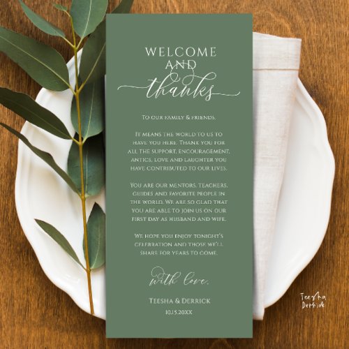 Modern Wedding Dinner Place Setting Thank You Card