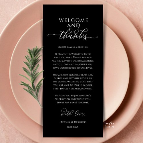 Modern Wedding Dinner Place Setting Thank You Card